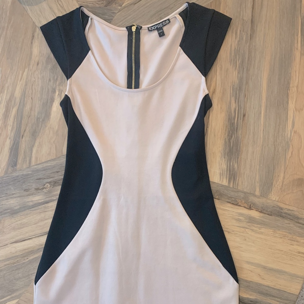 Express nude/black dress